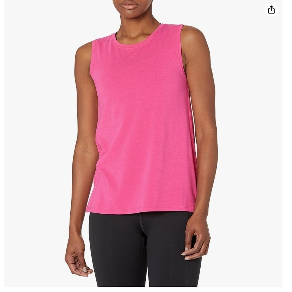 Amazon Essentials Yoga CORE 10 Women's XL Hot Pink Magenta Sleeveless Tank Top
